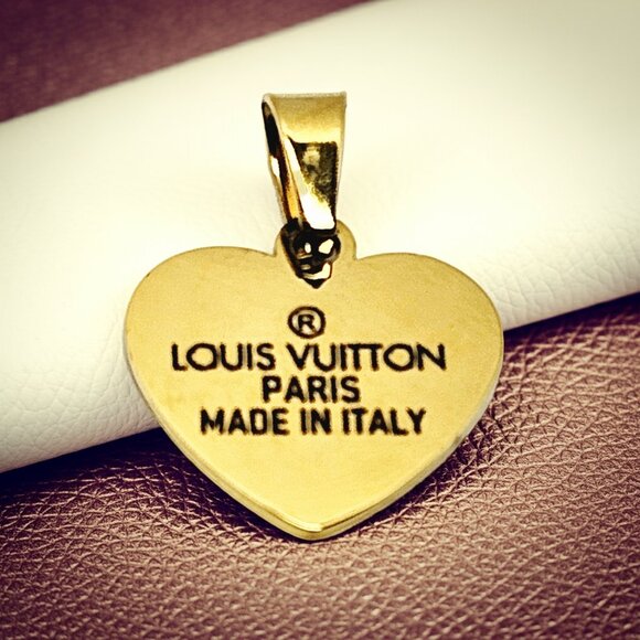 Louis Vuitton Heart Shaped Pendant | Repurposed Bag Tag | Mint Condition - Picture 6 of 13